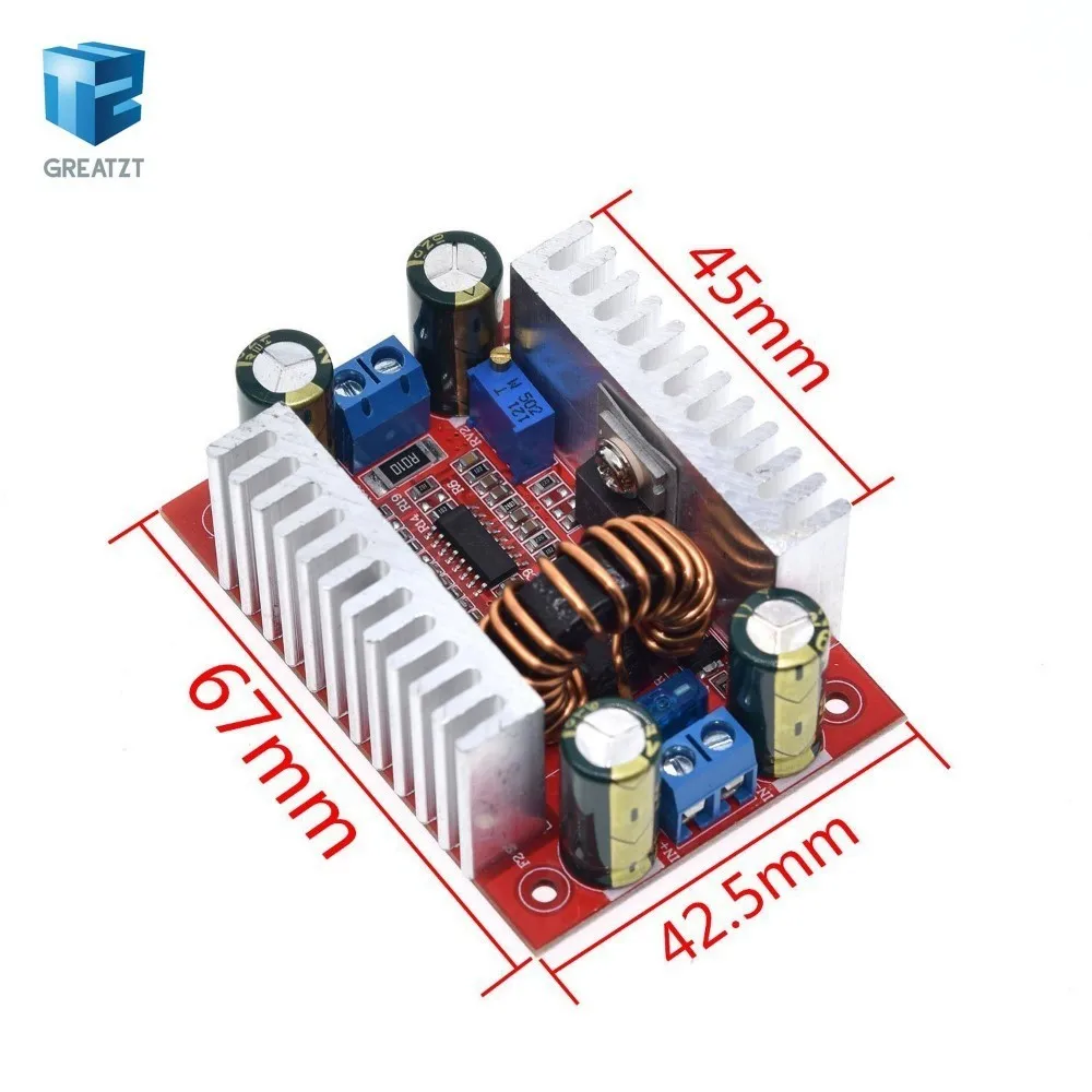 

DC 400W 15A Step-up Boost Converter Constant Current Power Supply LED Driver 8.5-50V to 10-60V Voltage Charger Step Up Module