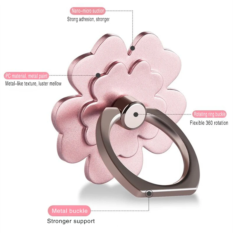 KONGREY 360 Degree Stand Luxury Lucky flower Finger Ring Mobile Phone Smartphone Stand Holder For iPhone Samsung Huawei Xiaomi