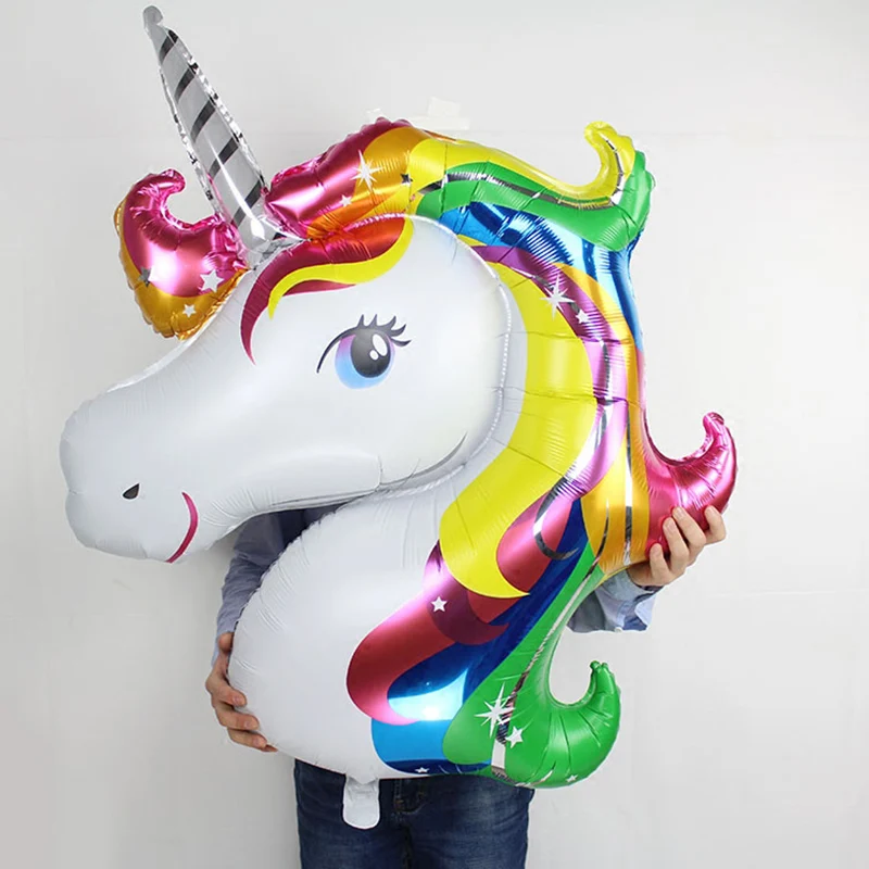 Buy 10pcs Large Rainbow Unicorn foil Balloons 112*87cm