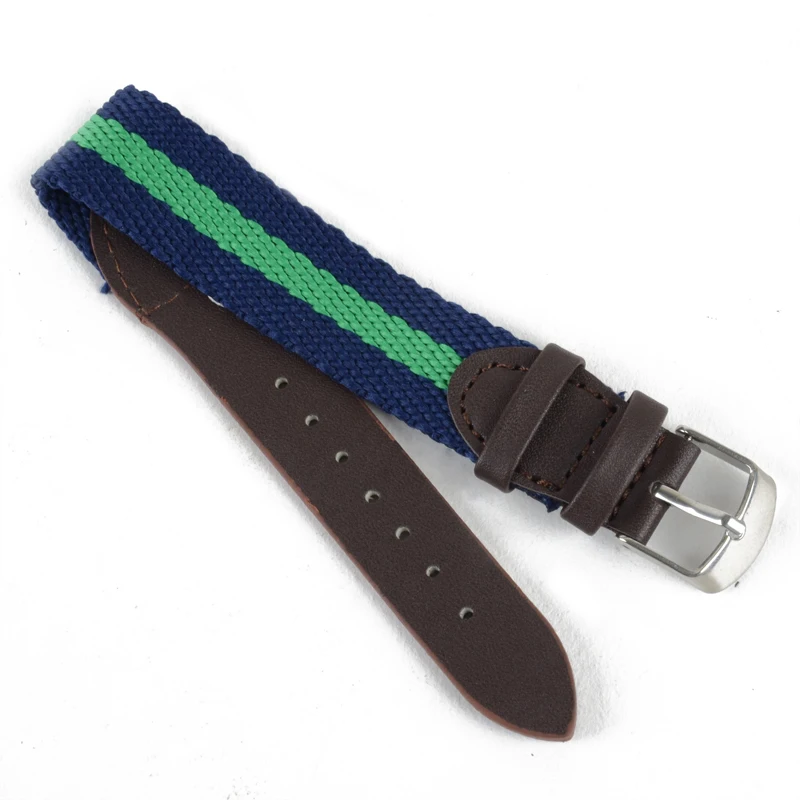 Watch Band Strap Nylon Mesh Leather Watchbands Womens Mens Sport Watches Belt Accessories Relojes Hombre 18mm 20mm Canvas