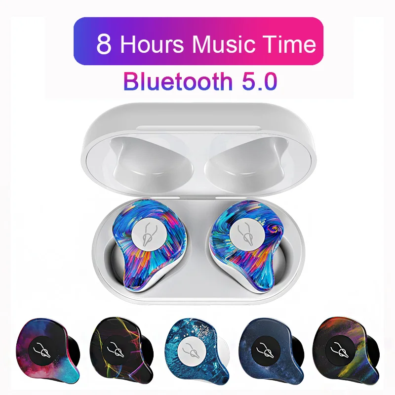 

Colorful Mini Unique TWS Bluetooth 5.0 Earphone Auto Paring True Wireless Sports HIFI Stereo Earbuds Waterproof Headset Mic