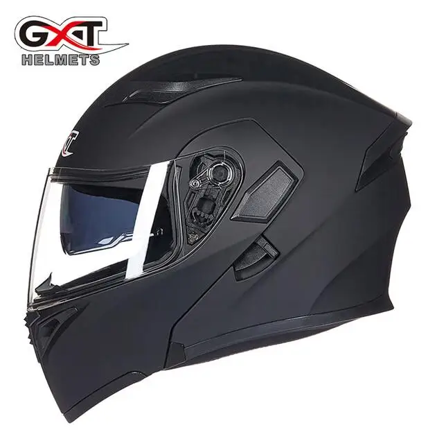 GXT модульный мотоциклетный шлем с откидной крышкой Capacete da Motocicleta мотошлем Casque Kask Helm Dual Visors мужские гоночные шлемы - Цвет: 1