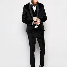 Смокинг для жениха Ман выпускного модные костюмы Свадебный костюм для Для мужчин best Человек смокинги Slim Fit черный Для мужчин костюм(куртка+ брюки+ жилет+ галстук