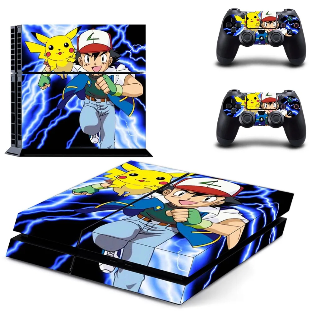 Виниловая наклейка для кожи Pokemon GO Pikachu PS4 консоли Sony Playstation 4 и 2 контроллера