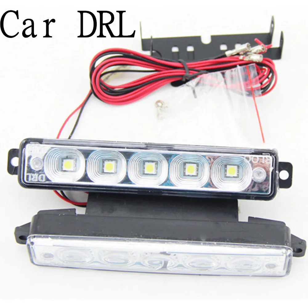 new arrival running lights 5LED 2pcs Car LED Long bright 12V High