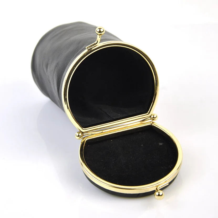 المرأة حقيقية ريال حقيبة مساحيق تجميل جلدية علبة أحمر شفاه التجميل حقيبة الطبيعي الأغنام الجلد خمر المنظم قبلة قفل برميل مصمم