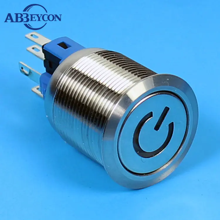TY 2217Z latching 22mm metal flat round waterproof 110V stainless steel