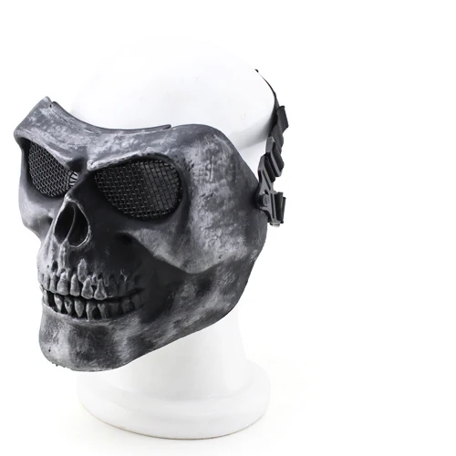 Скелет Хэллоуин Эмиратов M02 анфас маска металлический многофункциональный Велосипеды с CS игровая маска - Цвет: Silver MA14