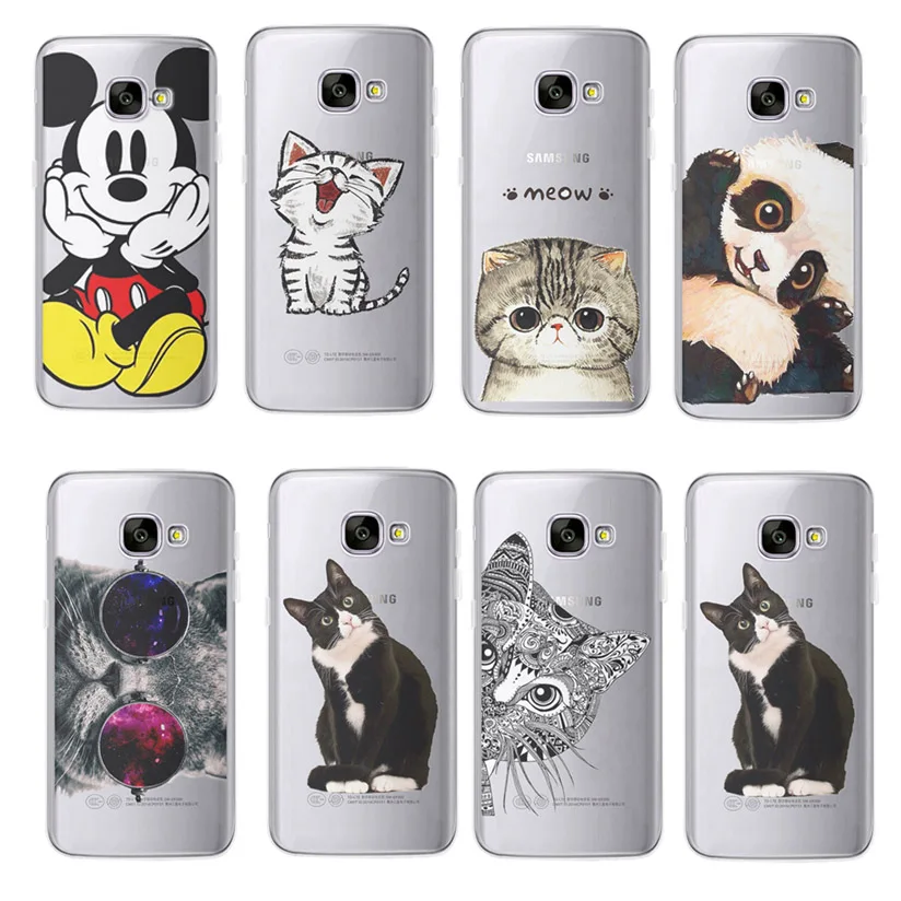 Case For Samsung Galaxy A3 A5 2016 2015 2017 prime J1 J2 J3 J5 J7 G530H S8/plus Note 8 TPU Silicon Cat Mandala Coque Cover L002 |