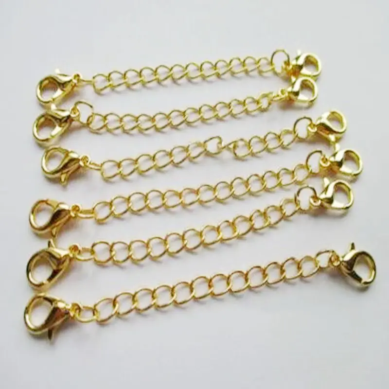 

20pcs/lot 50mm Length Necklace Extension Chain with Double Lobster Clasps for Bracelet Extended Chains Bulk for Jewelry Making