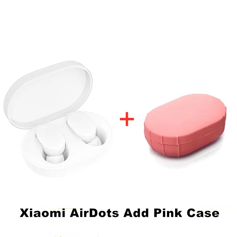 Оригинальные наушники Xiao mi AirDots Bluetooth 5,0 Youth Edition mi True беспроводные наушники-вкладыши Bluetooth 5,0 TWS Air Dots гарнитура - Цвет: Add Pink Case