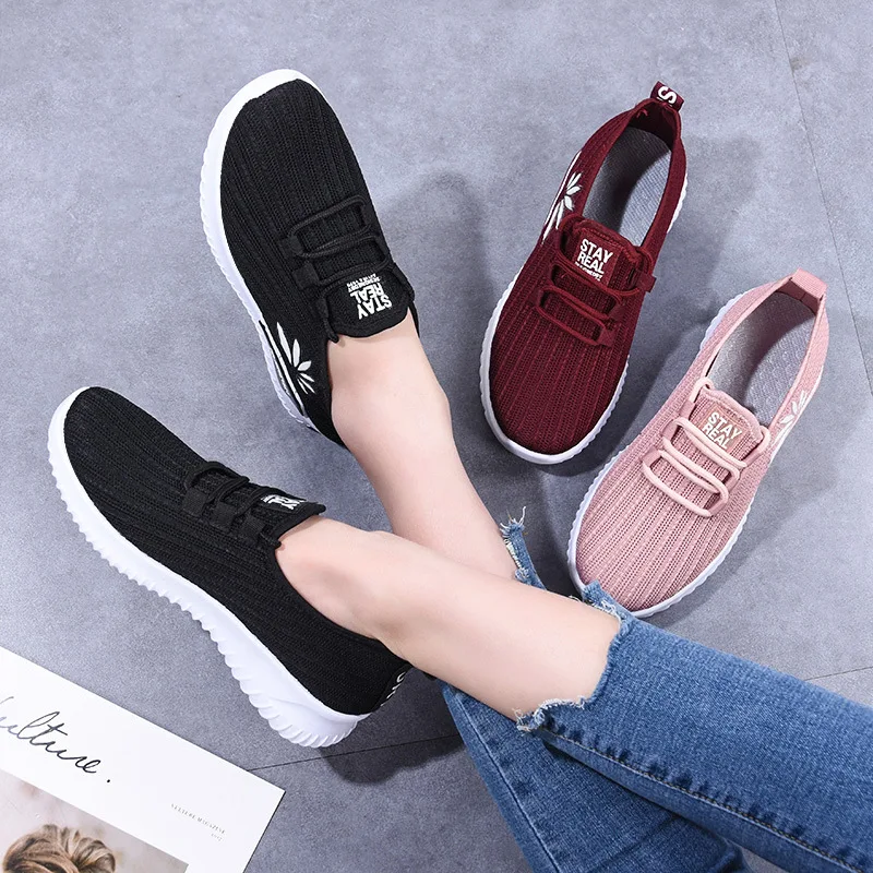Ake Sia/Женская обувь модные вязаные сетчатые туфли на шнуровке Zapatillas прогулочная
