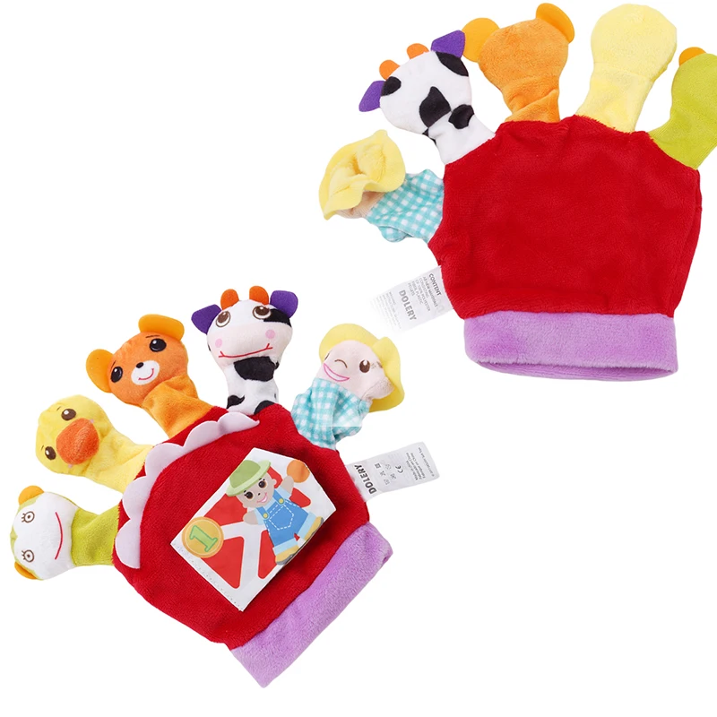 Children Animal Cartoon Right Hand Puppets Finger Puppets for Kids Baby