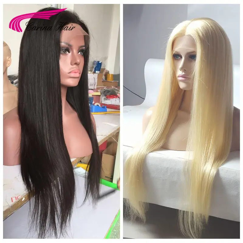 Natural black or blonde Full Lace Wigs Malaysian Virgin Human Hair Glueless Wigs 613 front lace