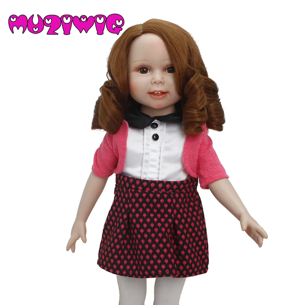 

Doll Acessories 26cm Head Circumference Middle Long Small Curls Wigs for AG 18" American Dolls