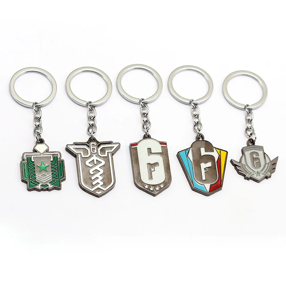 

Game rainbow six 6 Keychain keyring siege porte clef Men Women Skull Metal Male Holder Porte Clef Gift Jewelry