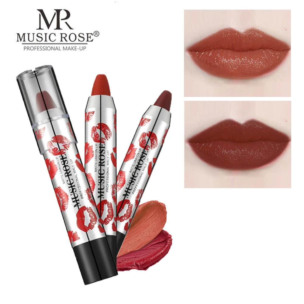

MUSIC ROSE 24 Colors Matte Lipsticks Waterproof Magic Lipstick Lip Sticks Cosmetic Easy to Wear Matte Batom Makeup Lipstick