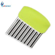 Upspirit-cortador de patatas fritas de acero inoxidable, cortador ondulado para verduras, rebanador de zanahorias, cuchillo arrugado, accesorio de cocina