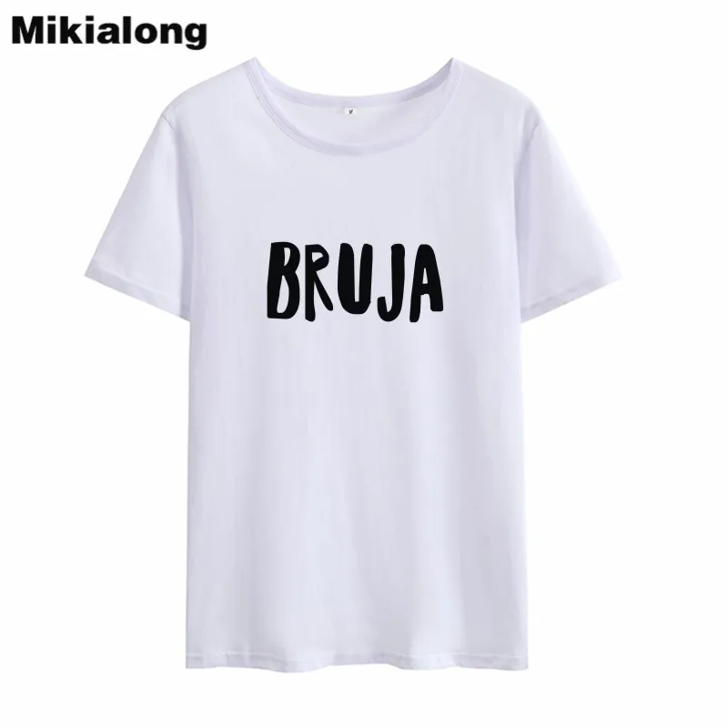 Mrs win BRUJA Witch футболки женские 2018 летние Tumblr Новинка однотонная женская футболка