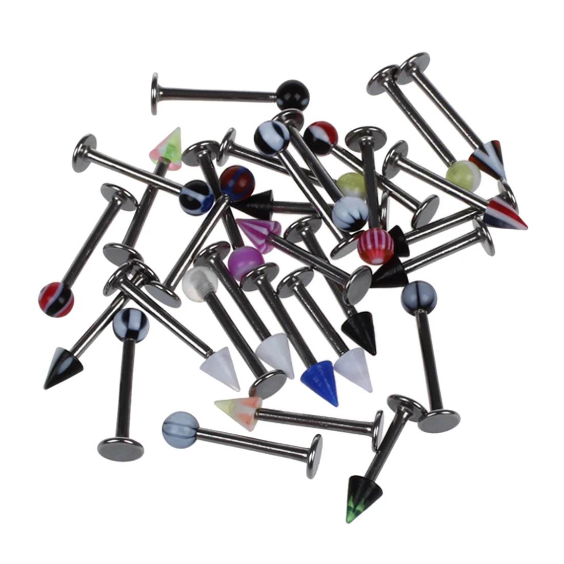 

30 pcs/ Set Lip Piercing Labret Multi Color