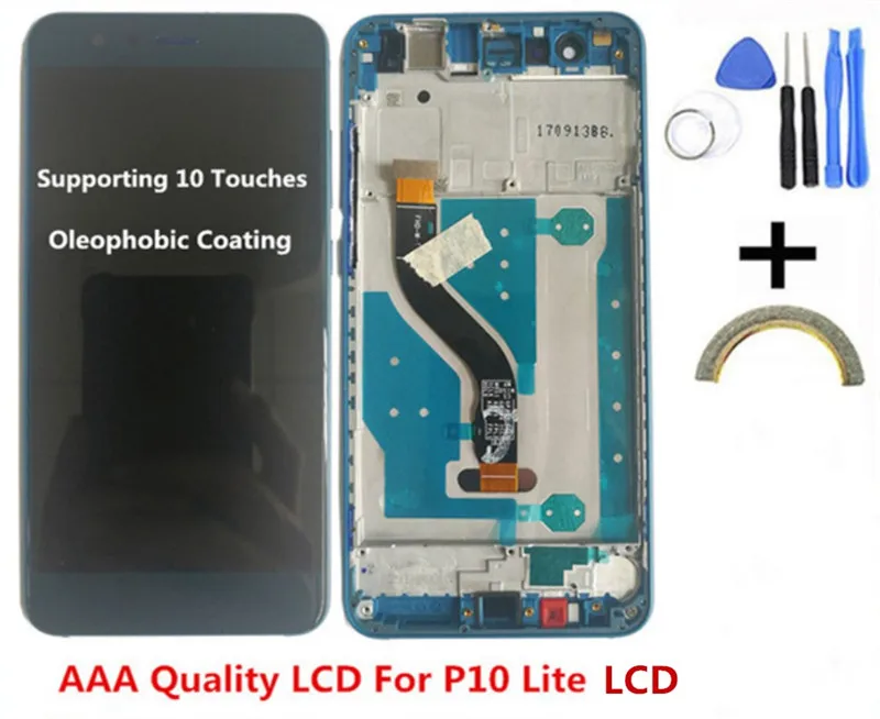 

Touch Screen For Huawei P10 Lite LCD 5.2 Inch Digitizer Screen Glass Panel Assembly+frame Replacement
