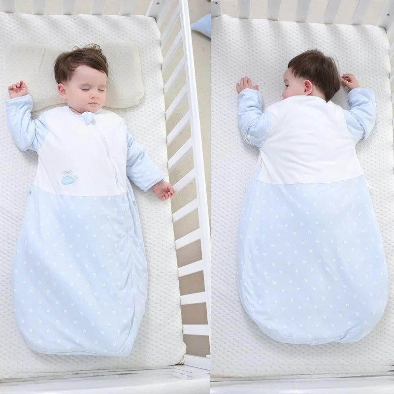 Детский хлопковый спальный мешок, детский конверт с длинным рукавом, спальный мешок, дышащий, не флуоресцентный, неонатальный, противоскользящий, одеяло