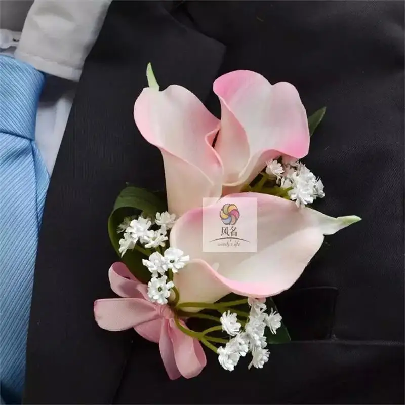 DIY стиль Искусственные цветы ручной работы жених бутоньерка Лучший человек запястье корсаж для вечерние украшения цветов для свадьбы
