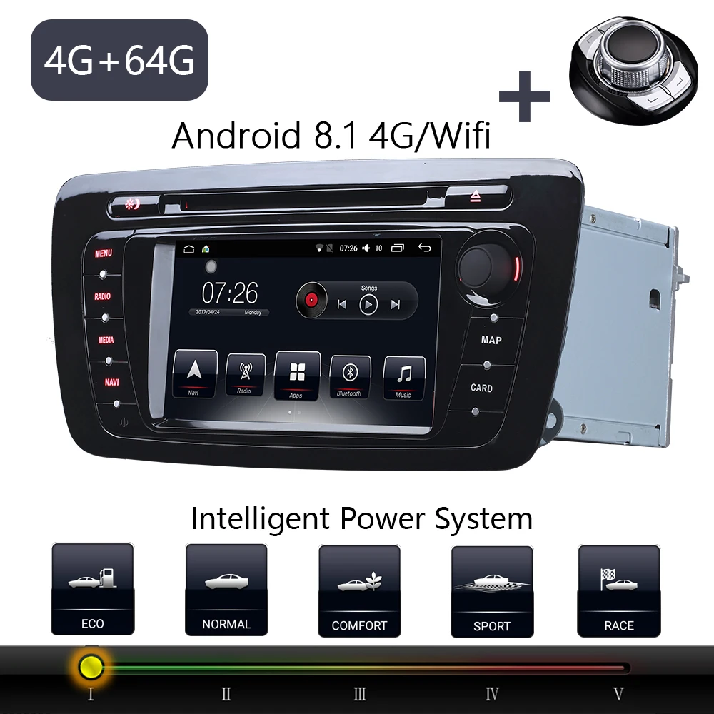 Discount Double 2 Din Android 8.1 Car DVD Player Stereo Radio WIFI Bluetooth 6.2"HD TouchScreen GPS Navigation Multimedia for Seat Ebilza 0