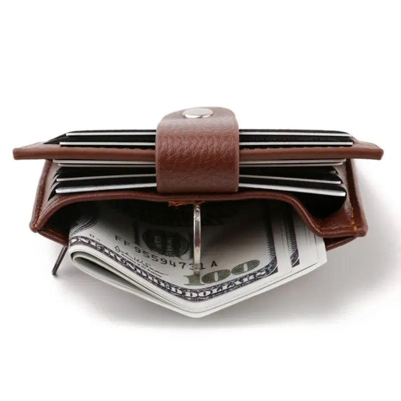 Business Men Credit Card Bag Zipper & Hasp Multifunction Coin Purse PU Leather Wallet ID Holders coin purse card wallet coin wallet change bag card holders