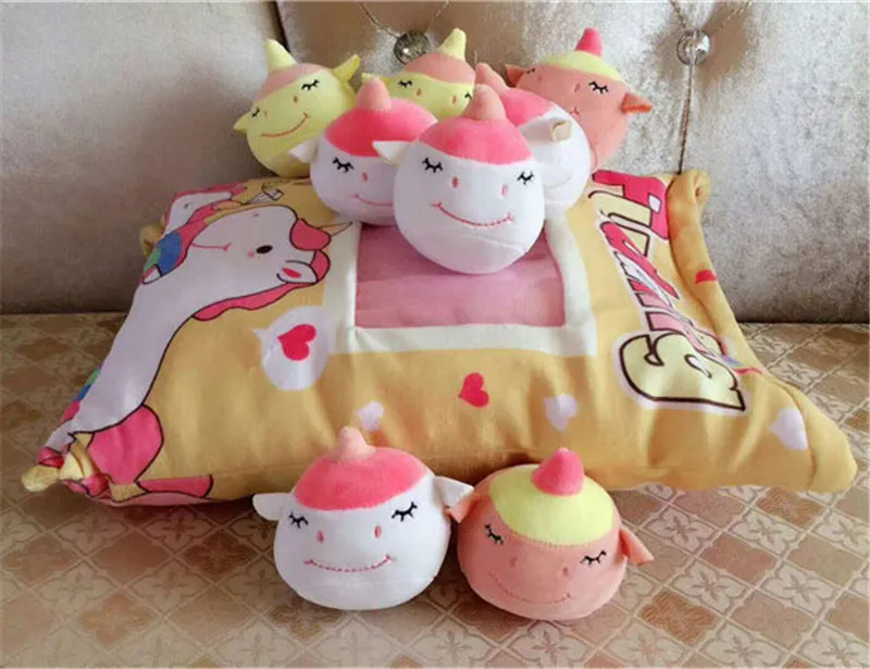 Cute Big Bag Unicorns Pudding Plush Toys Pillow Cartoon Flying Horse Simulation Snacks Throw  Pillows Cushion Dolls 8pcsbag (5)