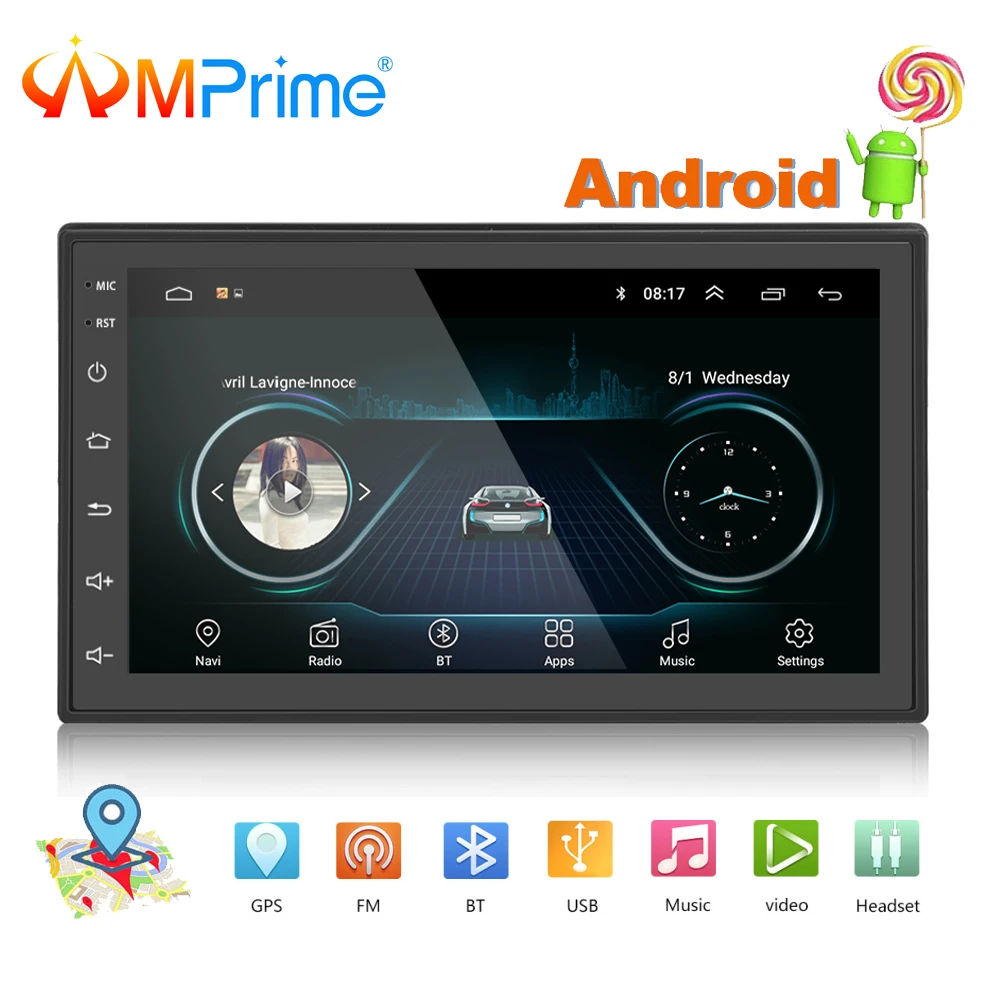 

AMPrime Universal 2Din 7" Android Car Radio Multimedia Player Bluetooth GPS Navigation Car Stereo Mirror Link FM Wifi DAB Player