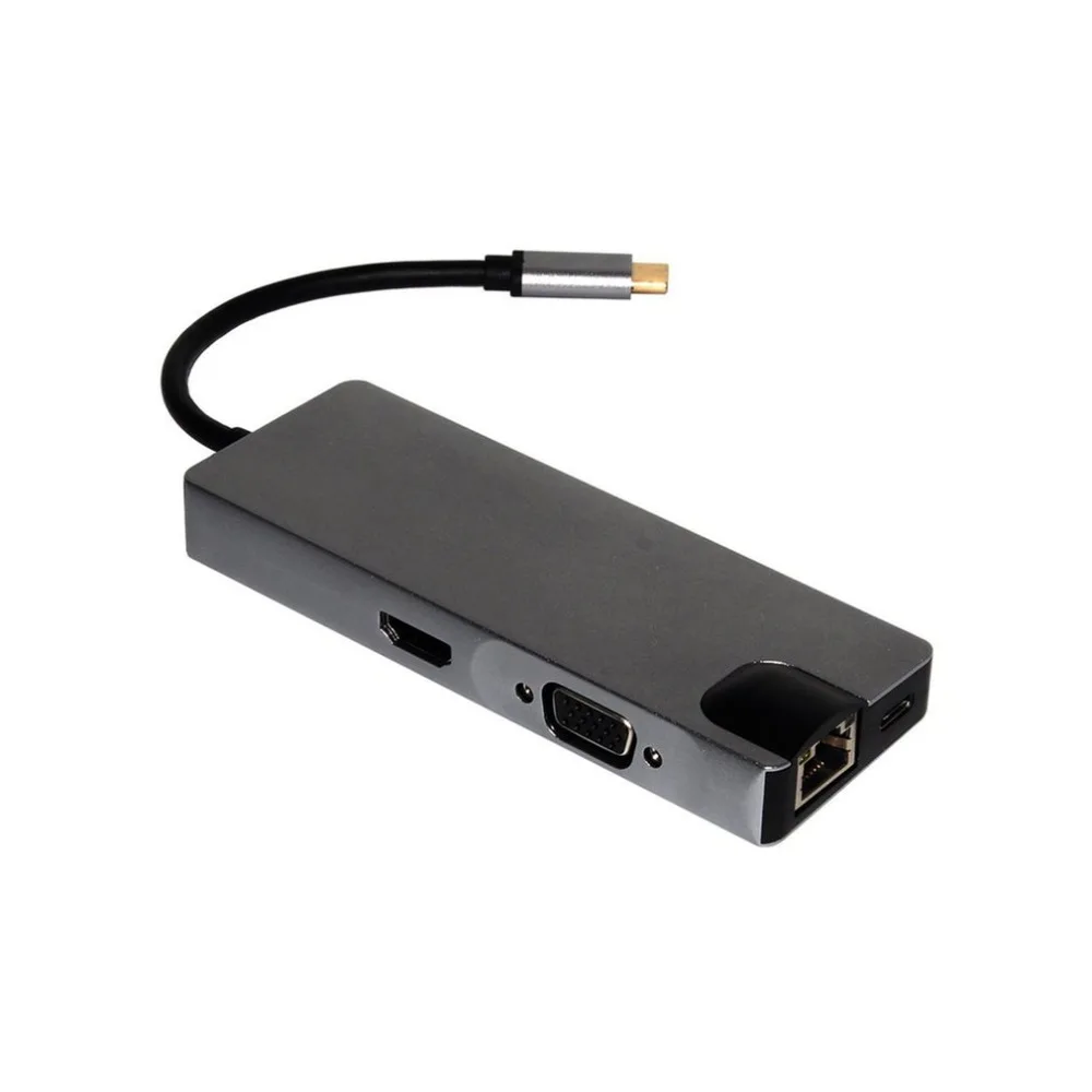 

3 Hub Usbc Dock Usb Type C To Hdmi Usb 3.0 Cable Tf Sd Card 8 in 1 Adapter Splitter For Macbook Pro 2017 Dell Xps 13