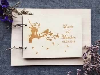 

Rustic wedding guest book/ wood guest book / personalized guest book Woodland Branches Wedding Guestbook