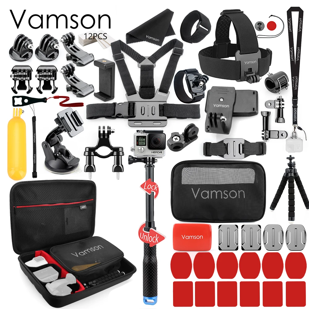 VS62C Vamson для Gopro аксессуары комплект для go pro hero 7 6 5 4 для eken h9 для SJCAM для DJI OSMO для xiaomi для yi 4k VS62 - Цвет: VS62C