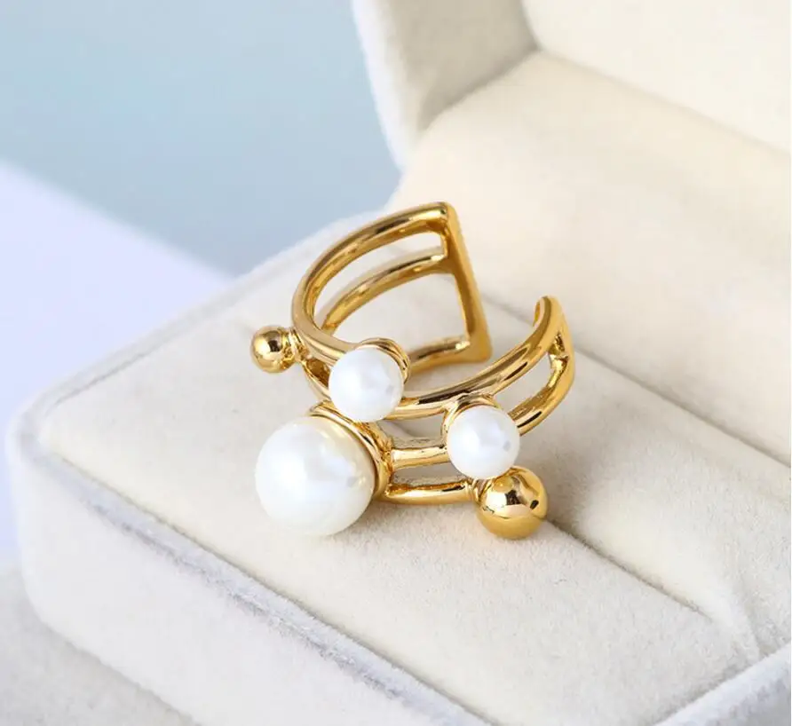 

CSxjd High quality luxury Personality Pearl Ball Open Irregular Fashion Rings