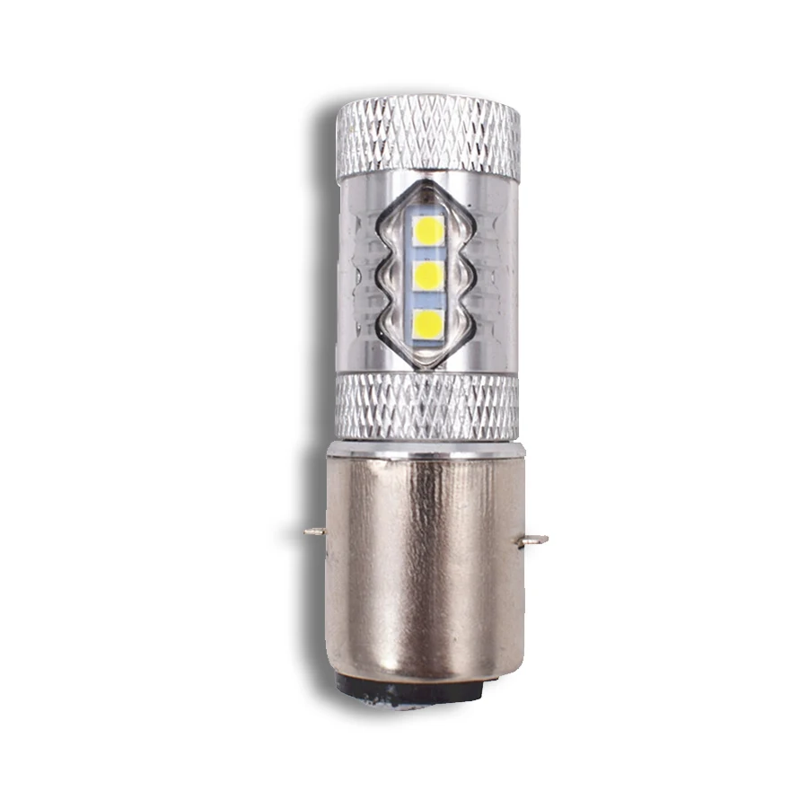 

12V H6 BA20D 80W LED Hi/Lo Beam 16LED Headlight Fog Light DRL Bulb for Motorcycle Bike Moped ATV