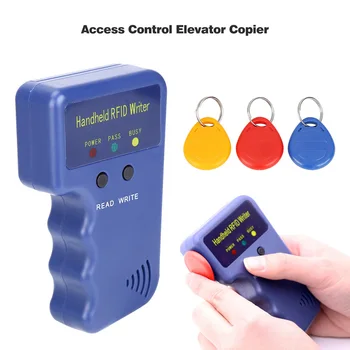 

New 125KHz EM4100 RFID Copier Writer Duplicator Programmer Reader + T5577 EM4305 Rewritable ID Keyfobs Tags Card 5200 Handheld