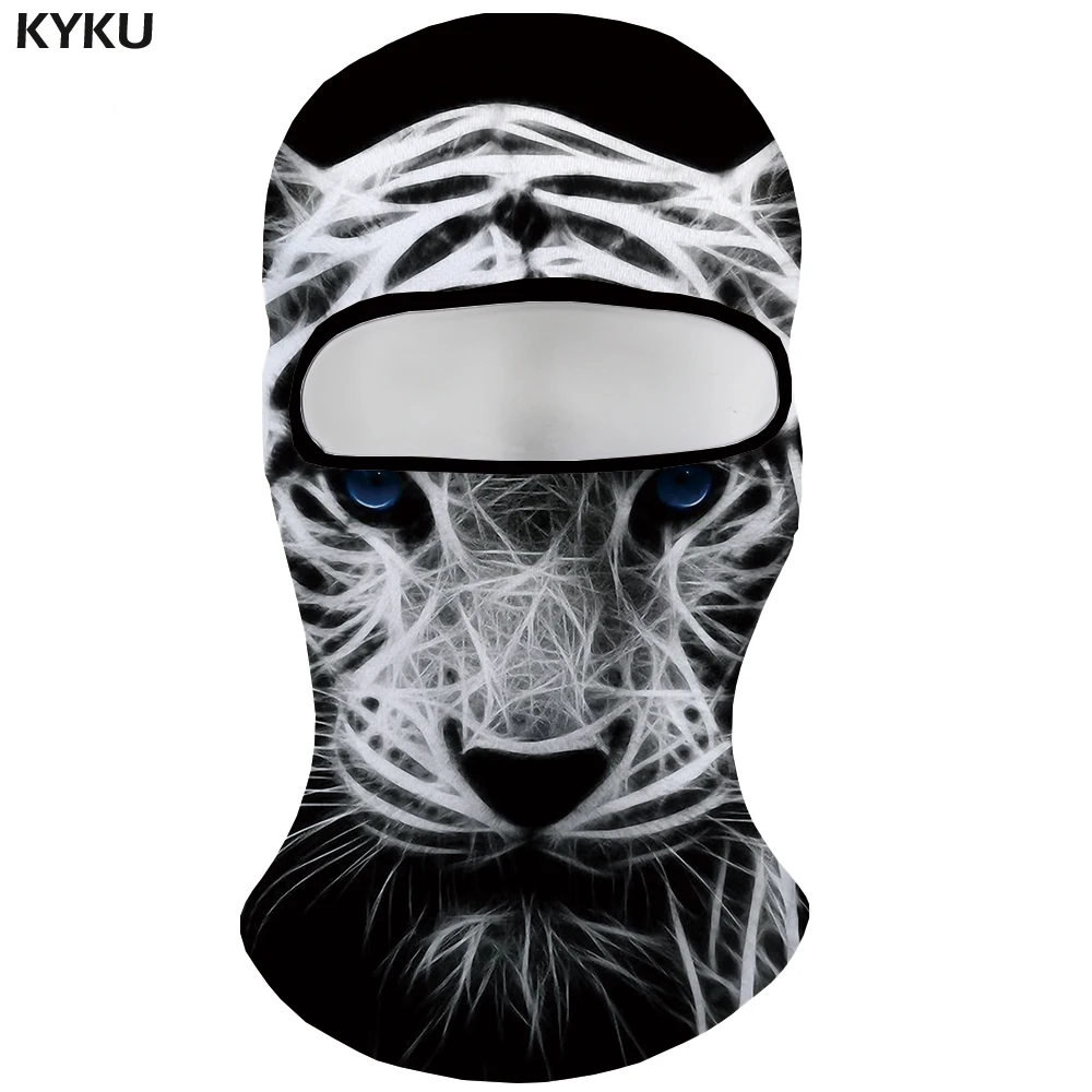 KYKU Тигр Skullies шапочки мужские черные Шапки психоделический велосипед Маска