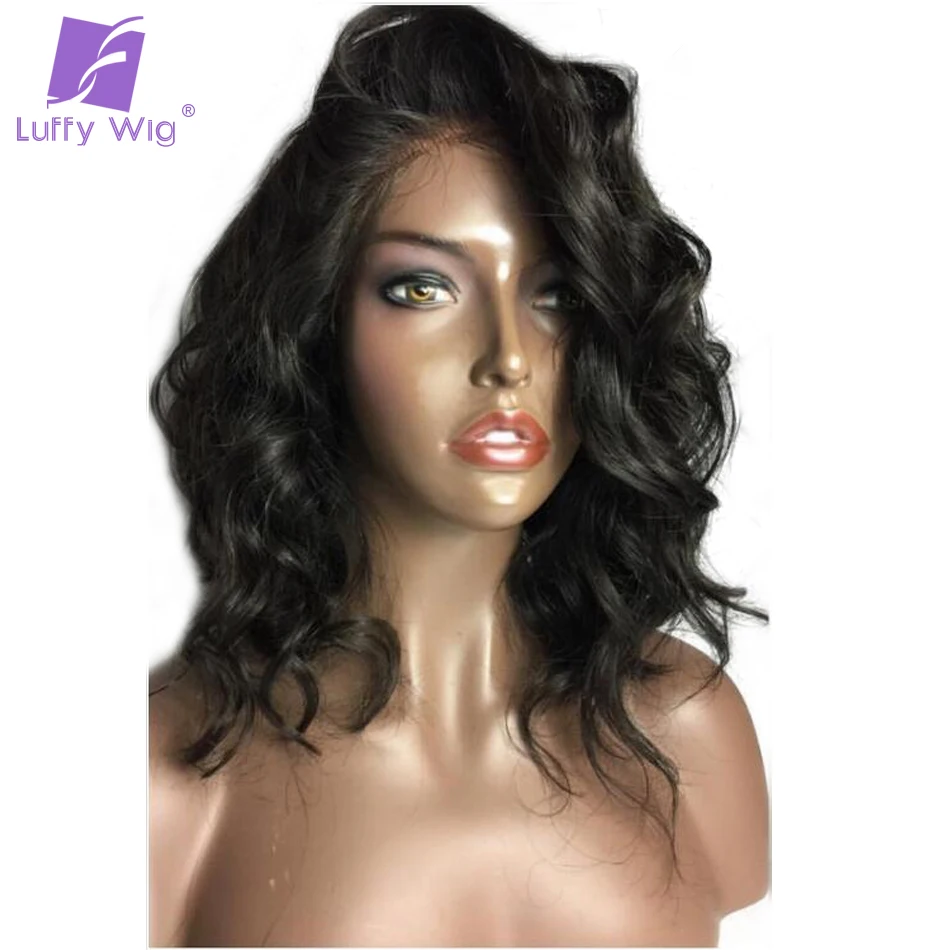 Luffy Non Remy 13 6 Short Lace Front Wigs 180 Density Malaysian font b Human b