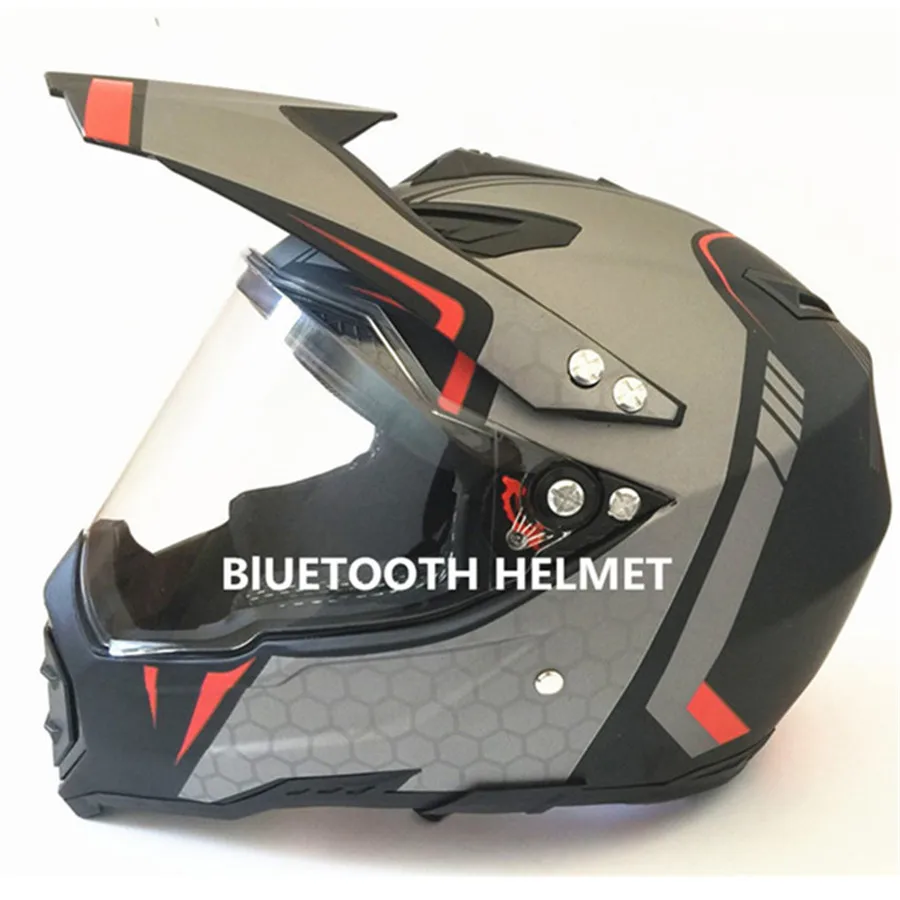 

Bluetooth Motorcycle Helmet with Flag Graphic Flat Black (Large)