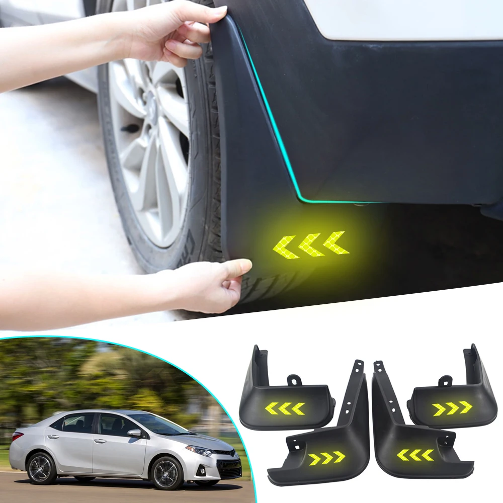 

Car Mud Flaps For Toyota Corolla/Altis 2014 2015 2016 2017 Fender Mudguards Reflective Warning Splash Guard Mudflaps Accessories
