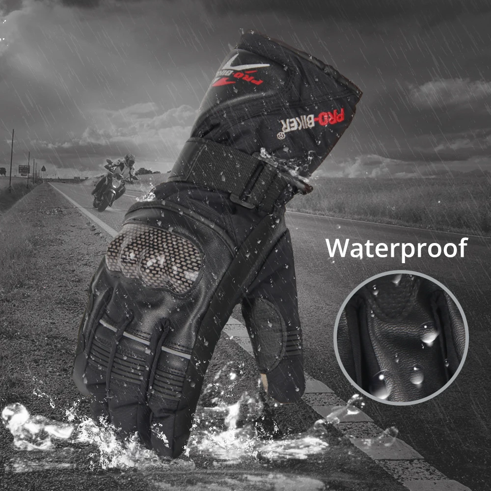 برو-السائق قفازات للدراجات النارية للماء الشتاء الحرارية الدافئة قفازات سباق الدراجات البخارية دراجة نارية التزلج على الجليد قفازات Guantes مو...