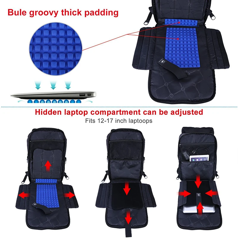Tigernu multifunción impermeable de gran capacidad hombres de 15,6 pulgadas del ordenador portátil Mochila mujeres bolsas para la escuela de adolescente