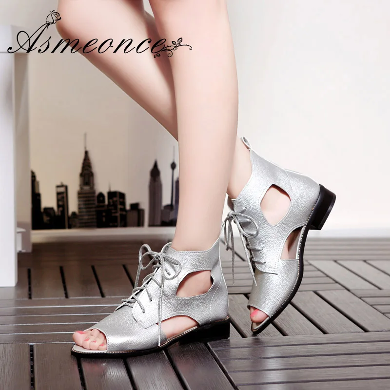 tied leather heeled sandals
