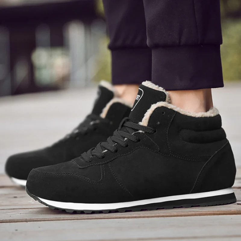 

Snow boots men ankle boots winter warm plush non-slip plus size 45-47 comfortable fashion shoes male 2019 new arrival