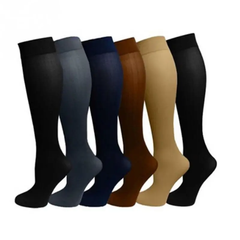 

New 1Pair Unisex Knee High Graduated Compression Socks Varicose veins nylon pressure Leg Relief Pain socks #1016