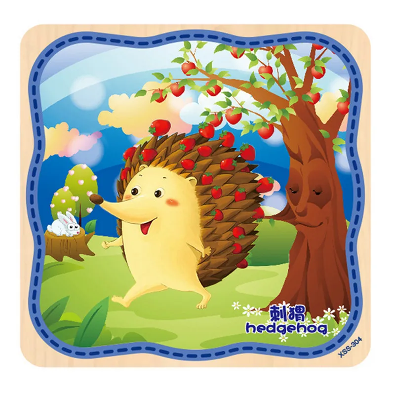 

Wooden Toys Building For Baby Educational Puzzles For Children 3D Puzzle Wood Kids 20pcs Hedgehog Toy 14.5cmX14.5cm JA25b