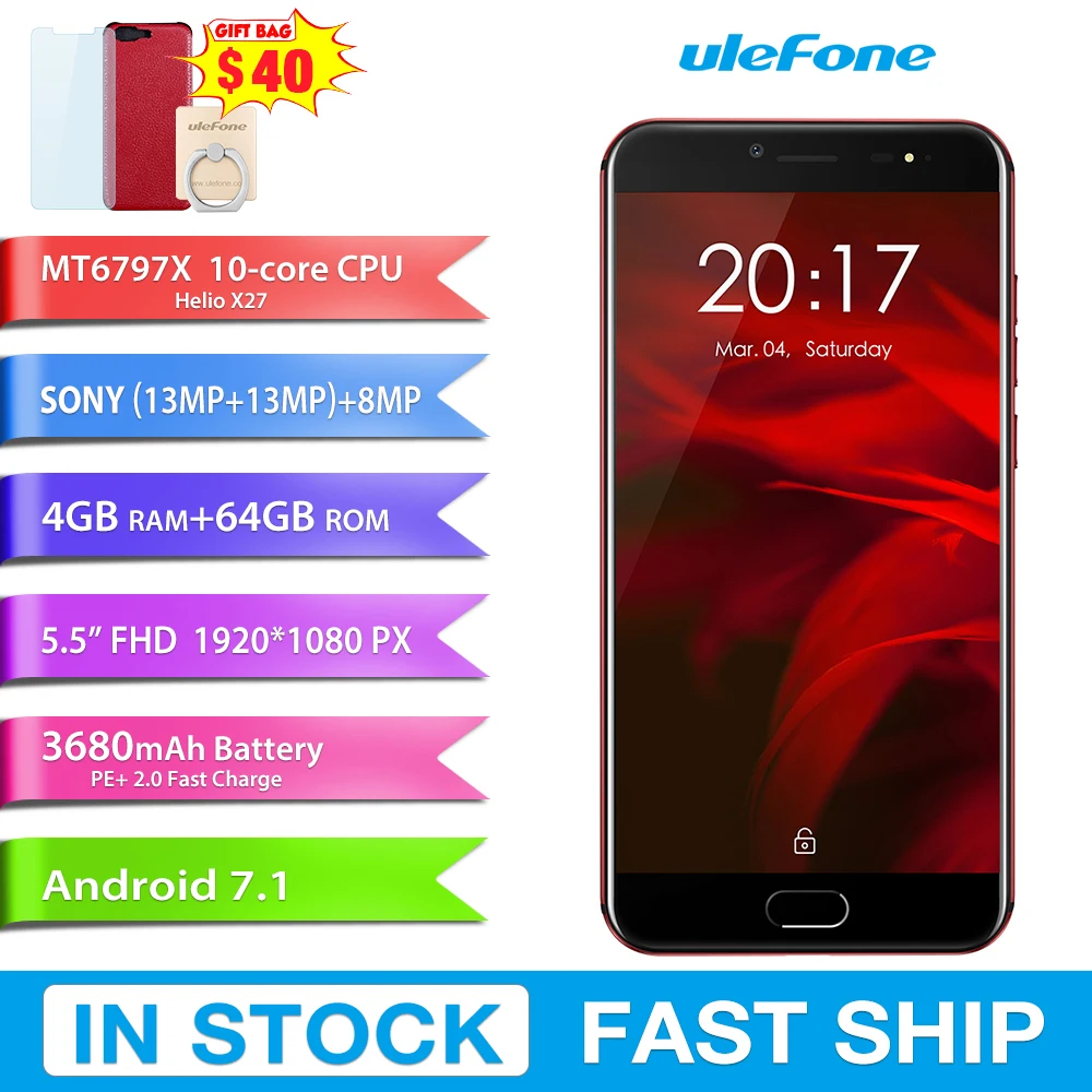Ulefone Gemini Pro Dual Camera Smartphone 5.5 inch FHD MTK6797 Deca Core 4GB+64GB Fingerprint ID 4G mobile phone Ulefone Gemini Pro Dual Camera Smartphone 5.5 inch FHD MTK6797 Deca Core 4GB+64GB Fingerprint ID 4G mobile phone