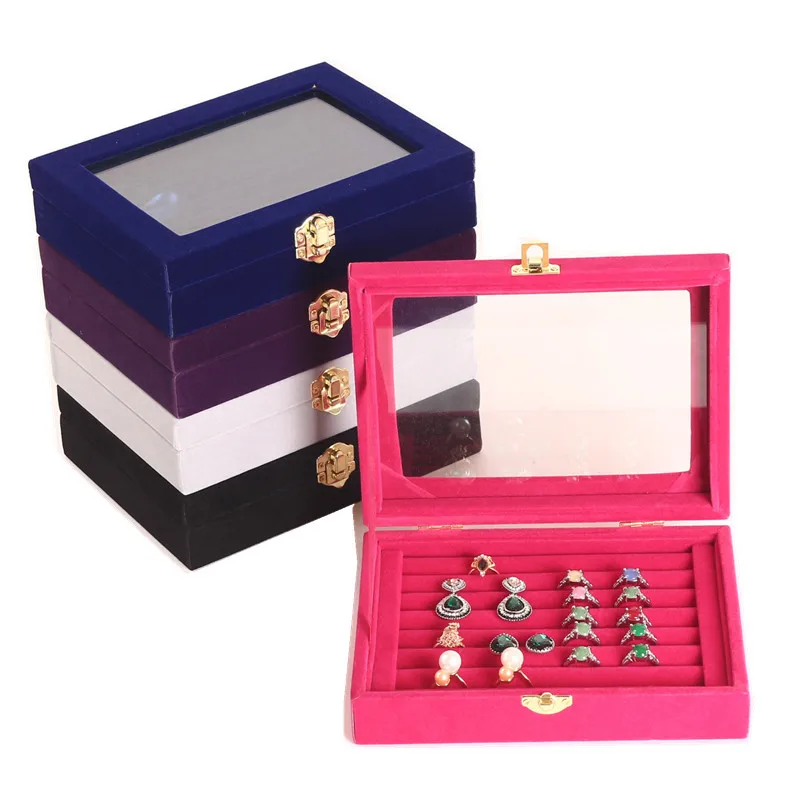Buy Size 20*15*4.5CM Ring Jewelry Box Glasses With Lid