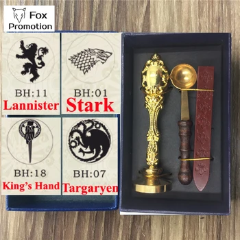 

Hot Game of Thrones wax seal stamp wax spoon gift box,Scrapbooking DIY Ancient Seal Retro Stamp,Vintage Gift high quality 30MM